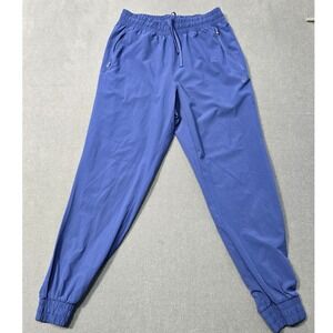 Asics Athletic Pants Blue Joggers Running Training Athleisure Pockets Small